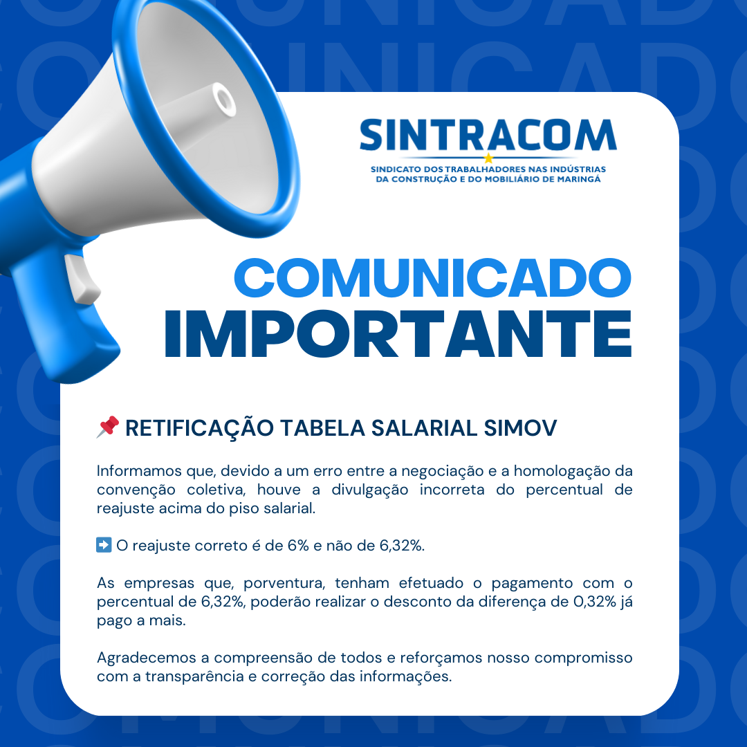 Retificação Tabela SIMOV